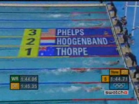 Swiming Michael Phelps Vrs Thorpe (200m freestyle)