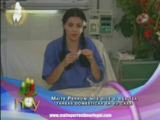 Maite realiza tareas en casa HOY