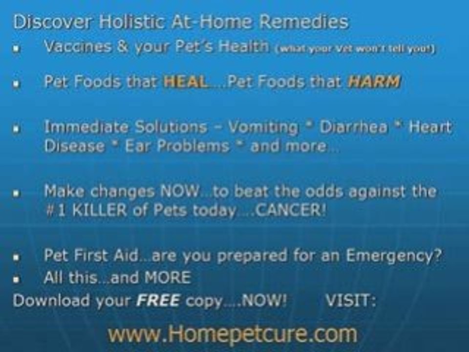 Healing your Pet at Home...veterinary Secrets