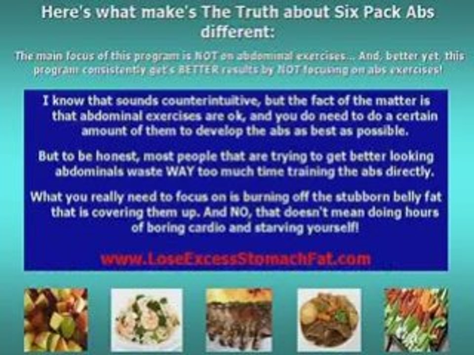 Lose excess stomach fat fast and get six pack abs quickly!