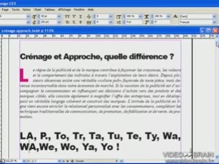 Adobe InDesign CS3 : Crénage et approche