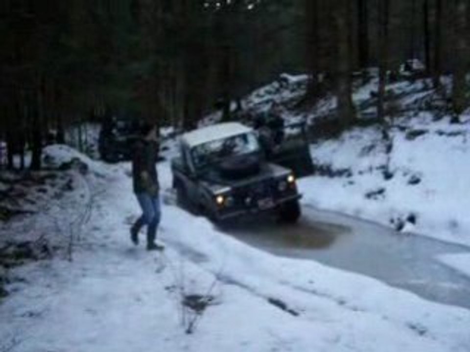 Land rover 90 sur glace