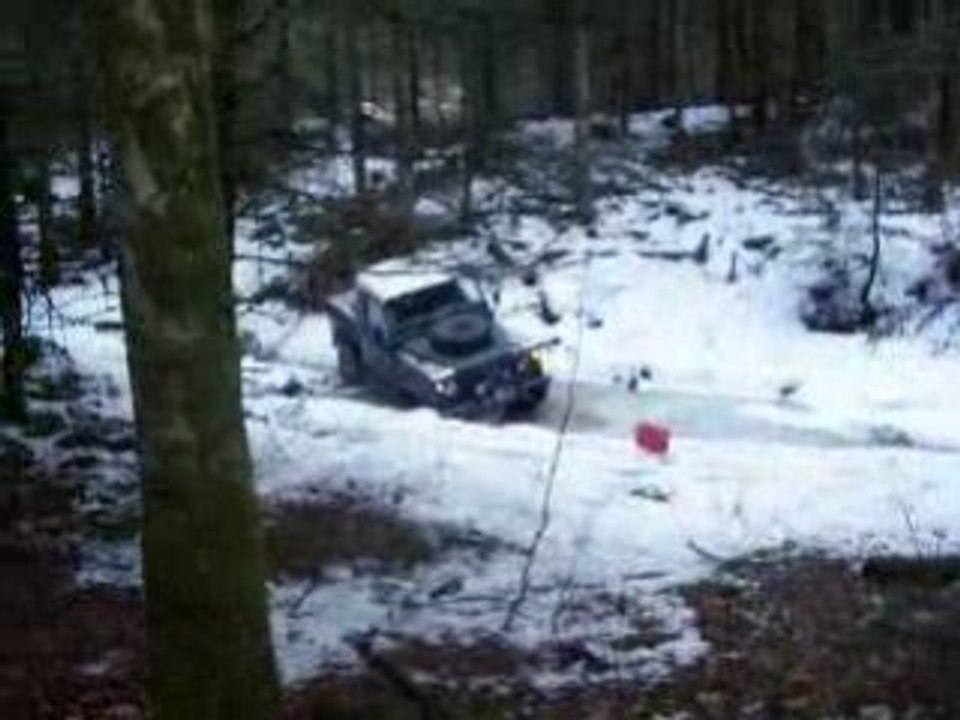 Treuillage land rover 90 sur glace