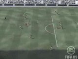 Fifa 09 : Tir de loin et poteau rentrant en pleine lucarne
