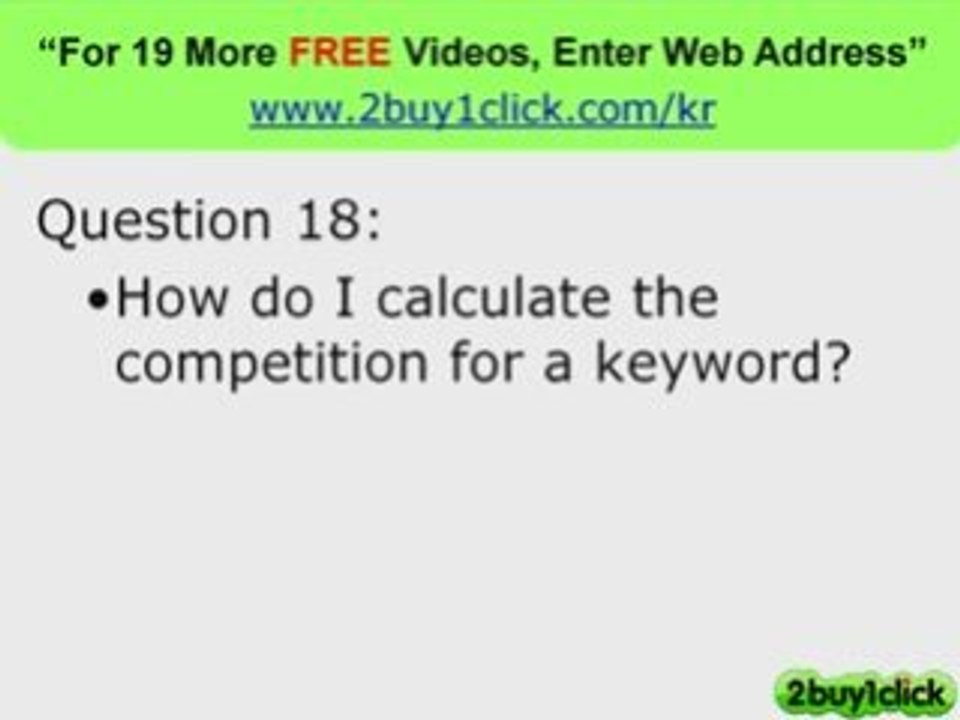 Keywords Analyzer - FREE 20 Q & A You Asked