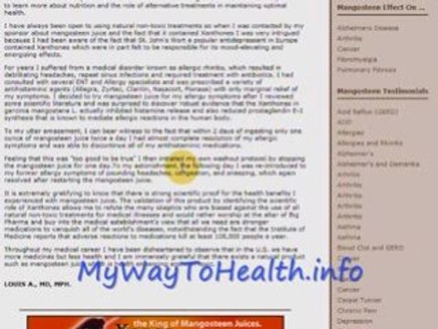 Doctors Recommendation on Allergy Treatment: Xango Juice???