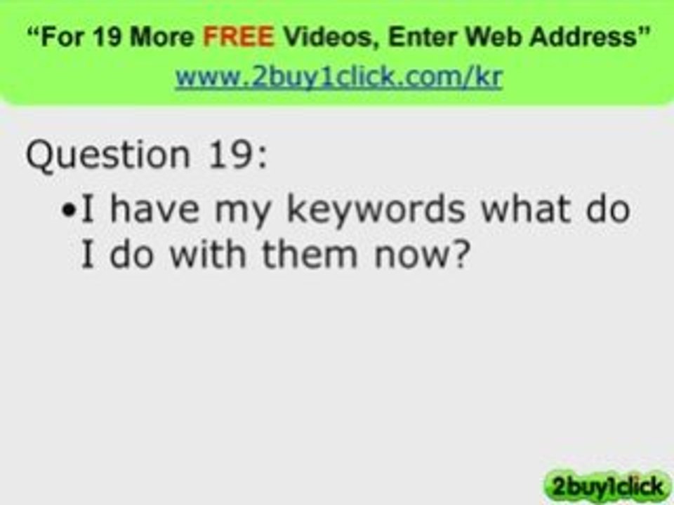 Keywords - FREE Top 20 Q&A