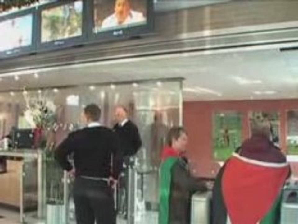 Protesters glued inside BBC HQ