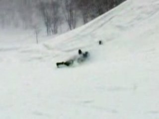 Faceplant snowboarder crash