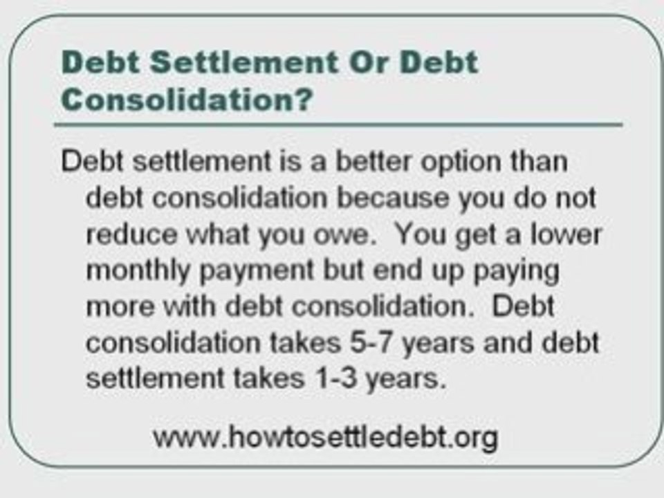Is it better to settle or consolidate credit card debt?