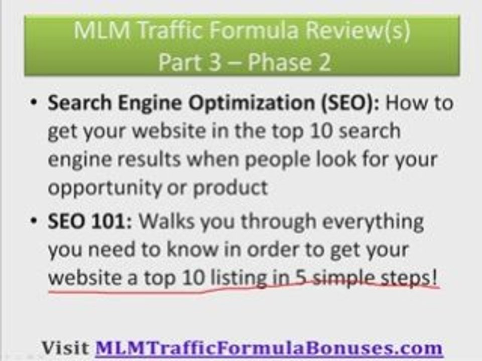MLM Traffic Formula Review - Video 3