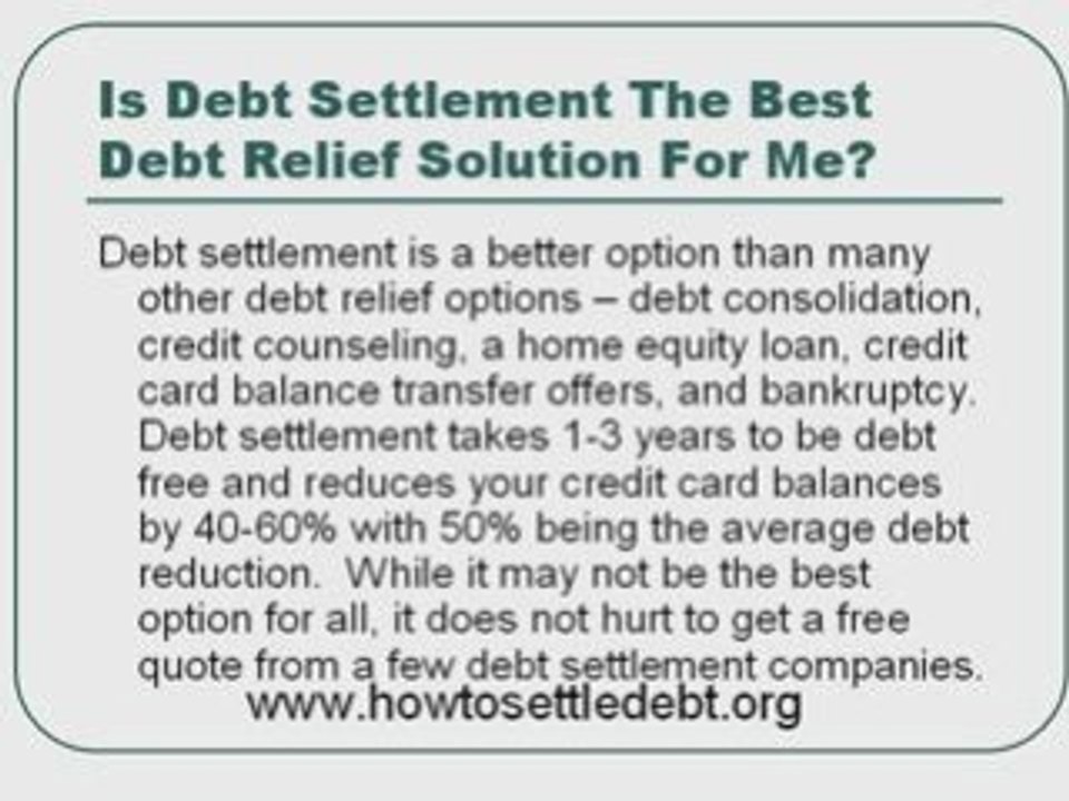 Compare debt relief solutions - how good is debt settlement?
