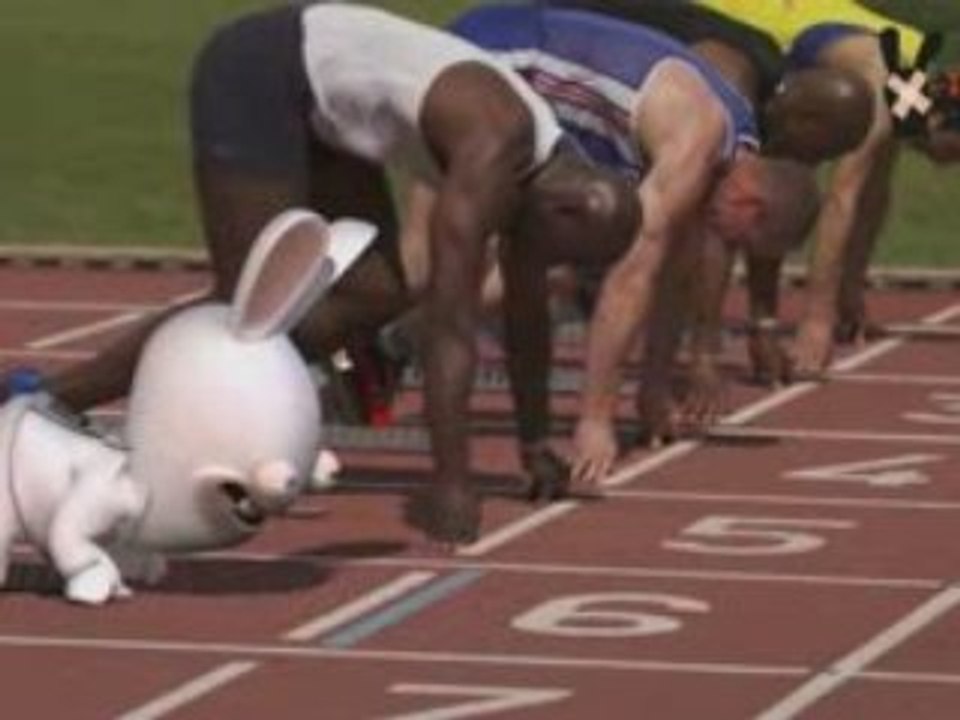Les lapins cretin 100 metre olympique