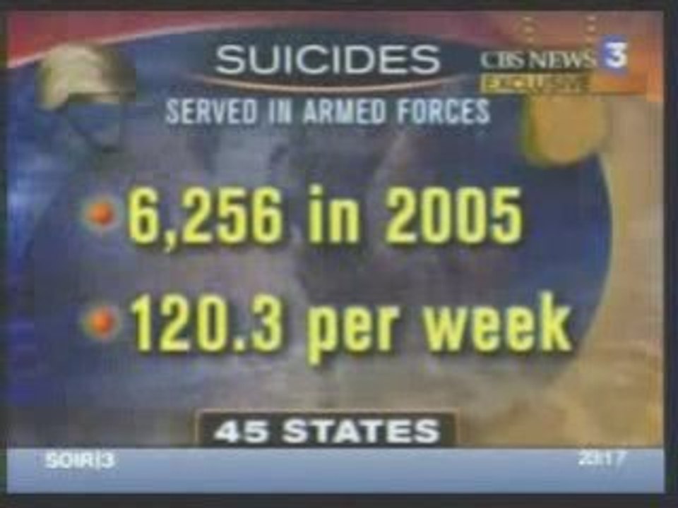 Soldats US retour d'IRAK 6256 suicides en 2005