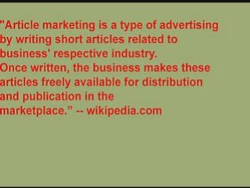 article Marketing -- 500+ online marketing tools and methods