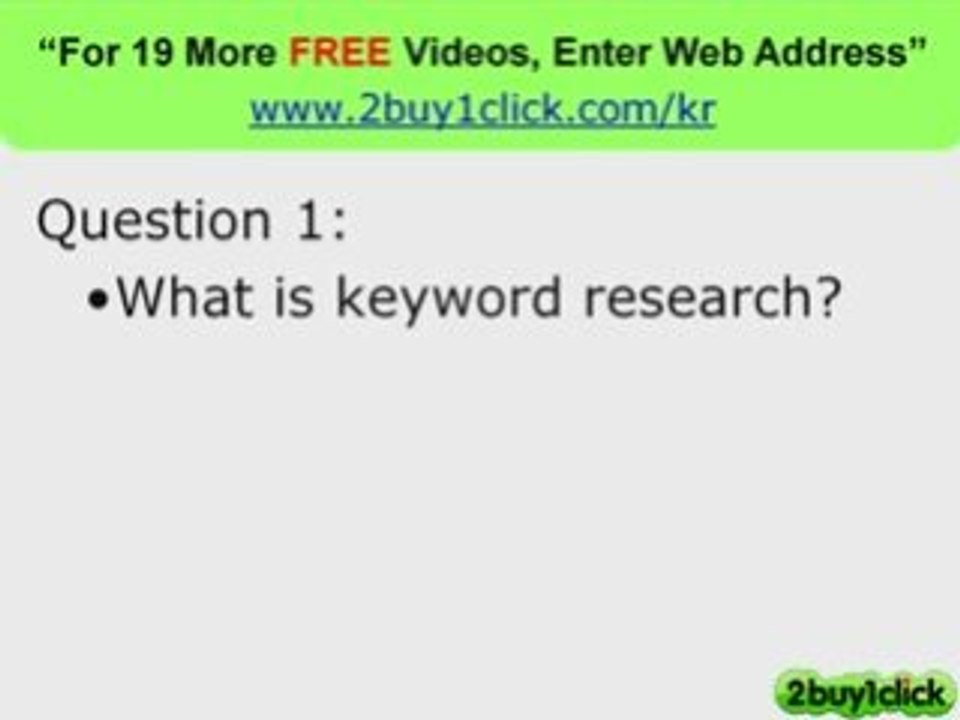 Good Keywords - FREE Top 20 Q&A