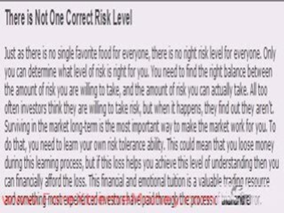 Video Correct Risk in Forex