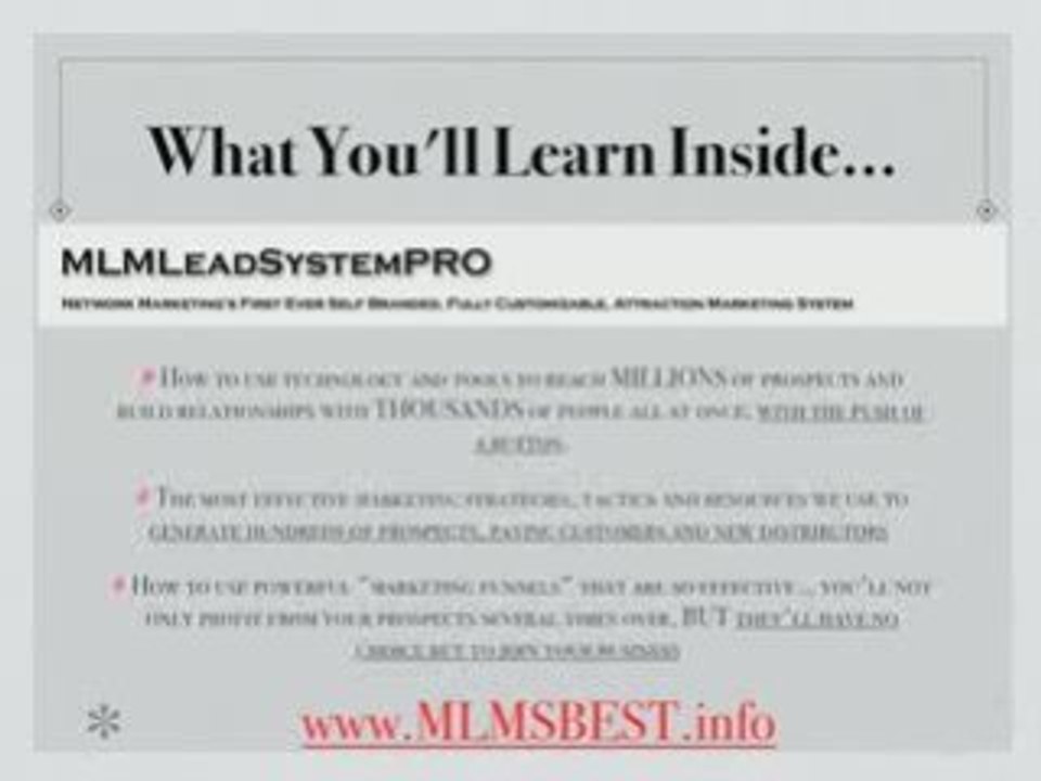 Free Leads MLM "How To Get Free MLM Leads"