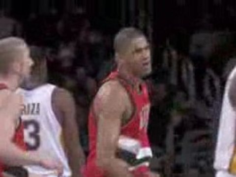 NBA Nicolas Batum massive facial dunk over Pau Gasol