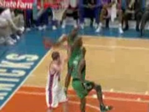 NBA K.G. finds Kendrick Perkins with the sweet pass