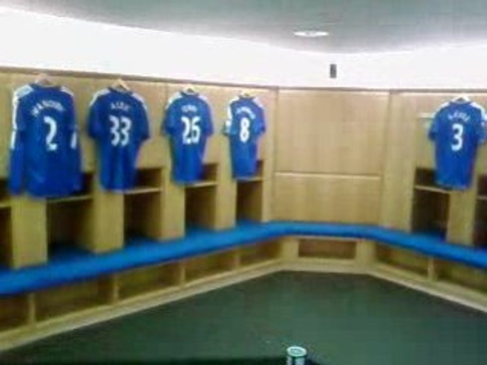 Le vestiaire des Blues de Chelsea