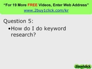 Keyword Density - FREE Top 20 Q&A