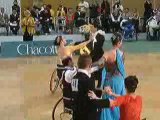 An amputation girl wheelchair dancing - Tango