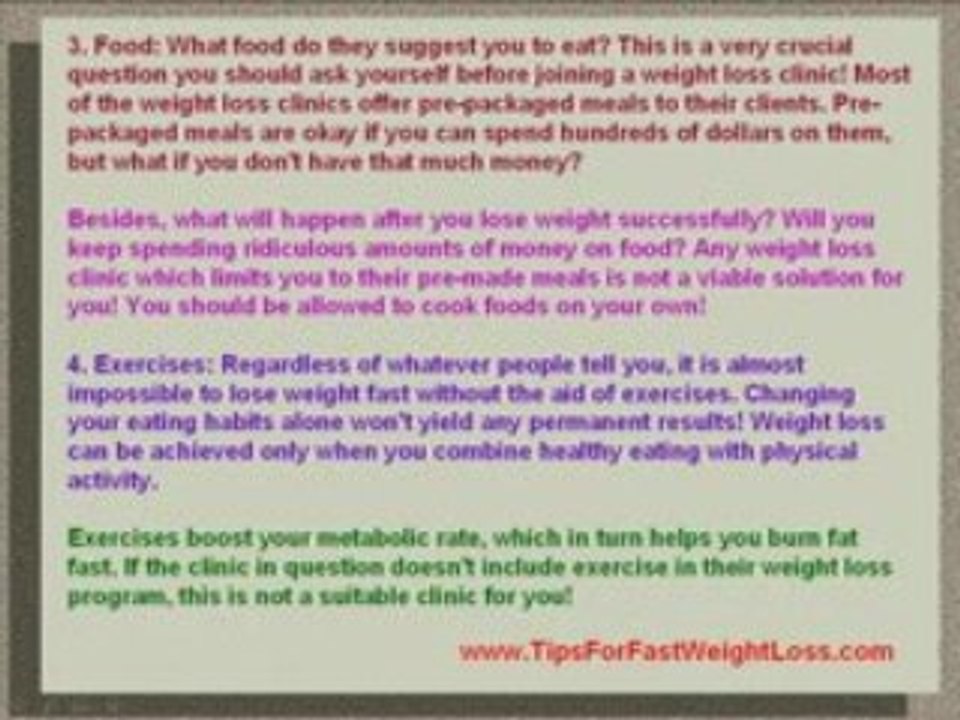 Quick Ways To Lose Weight - Are Weight Loss Clinics Useful