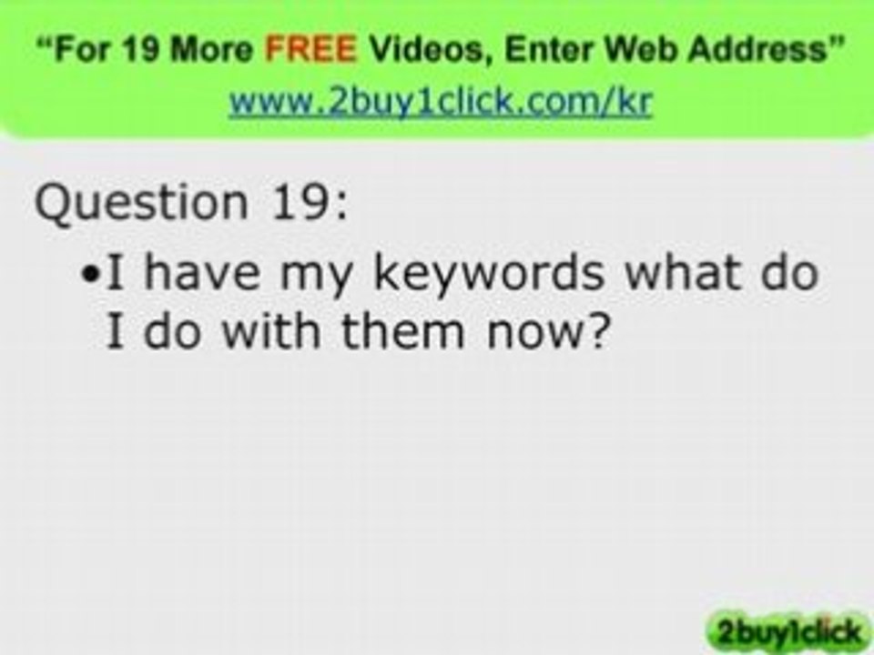 Keywords - FREE Top 20 Q&A