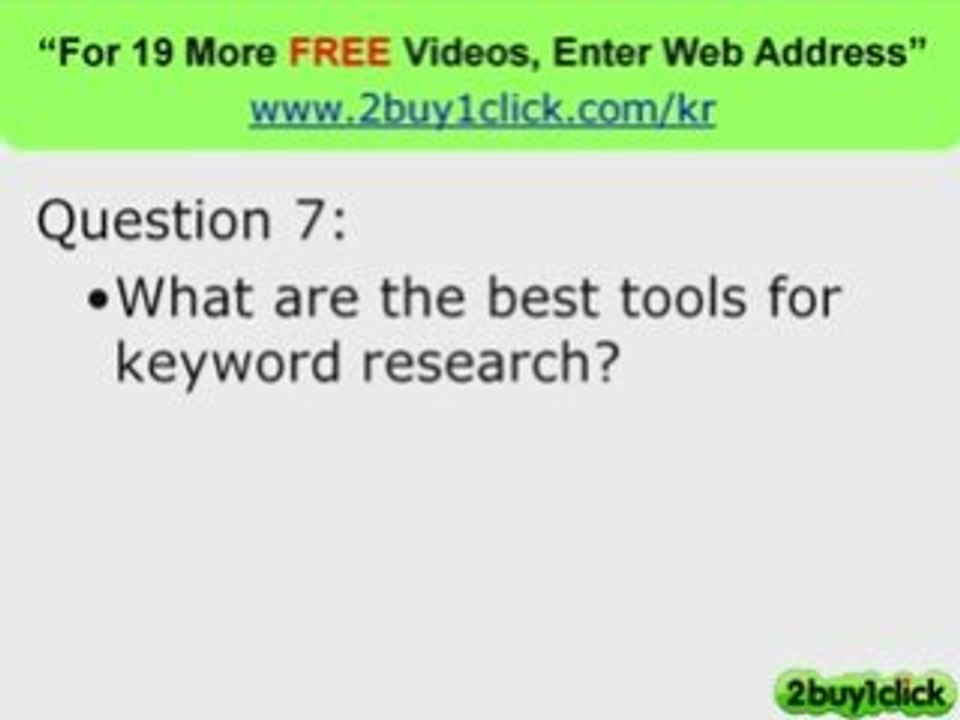 Keyword Research - FREE Q & A You Need to Know