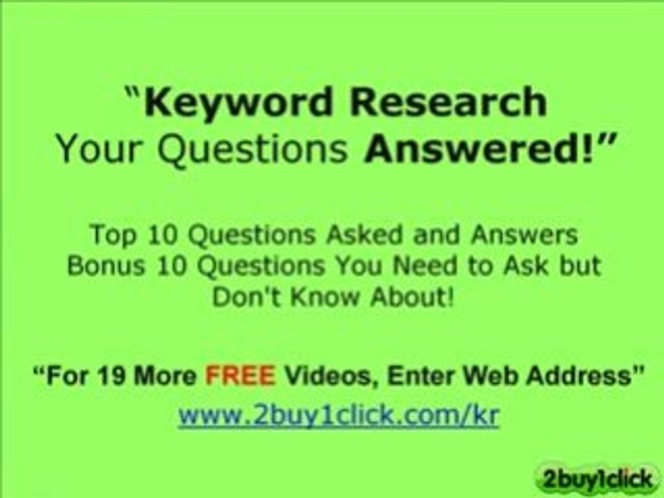 Adword Keyword - FREE Top 20 Q&A