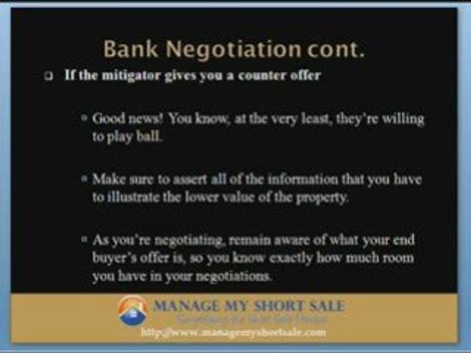 The Short Sale Process - Steps 9 - 1`0
