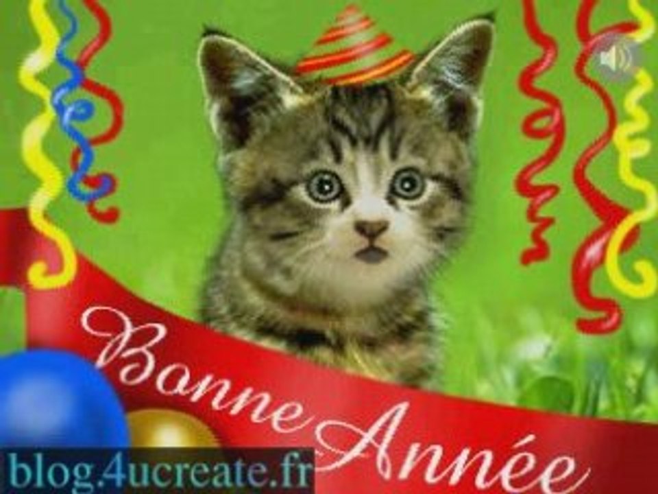 Chaton: Voeux bonne annee 2009 personnalisables  cybercarte