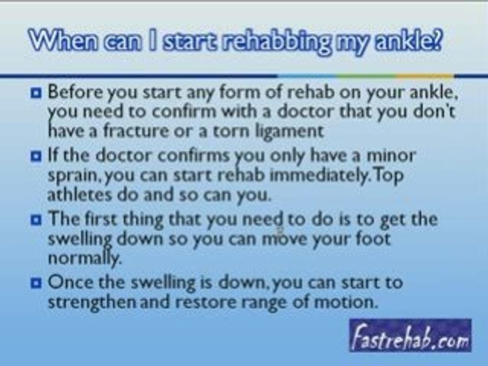 When Can I Start Rehabbing My Sprained Ankle?