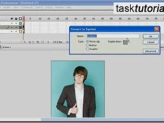 Black and white into a color animation in FLASH - Tutorial
