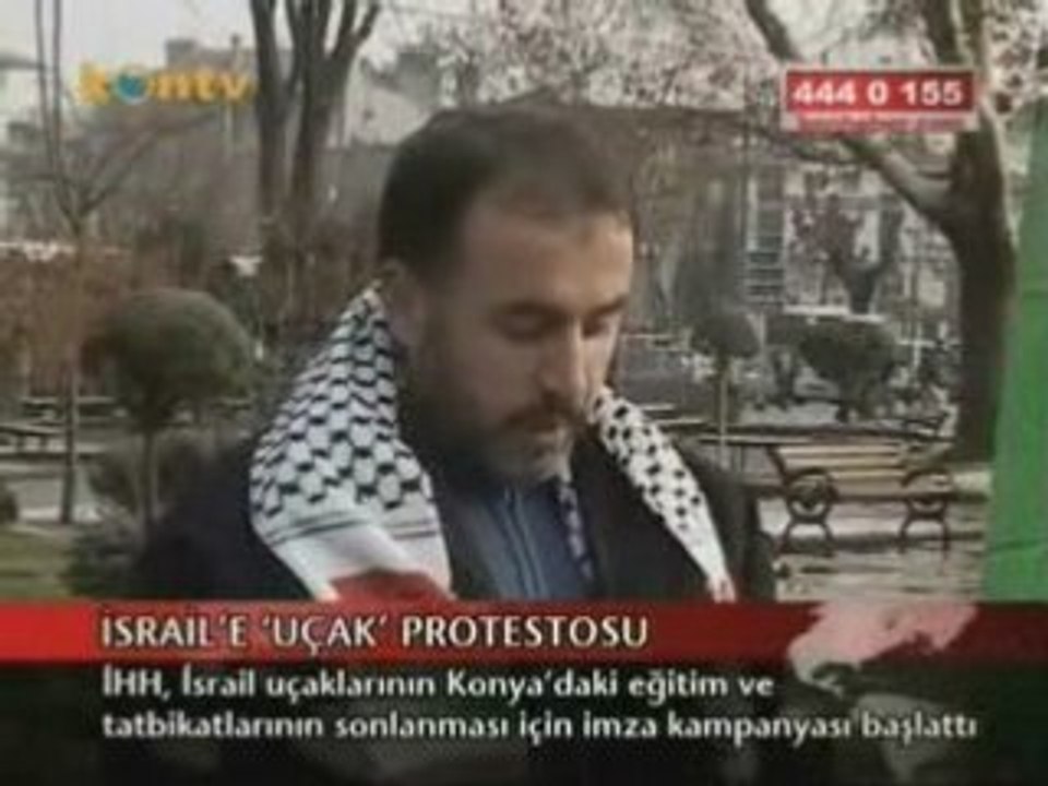 ISRAILE UCAK PROTESTOSU