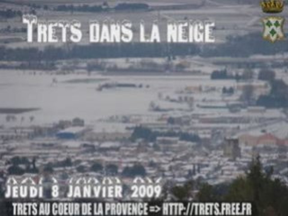 Trets sous la neige vue des hauteurs