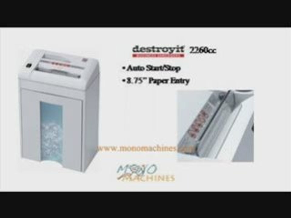 Destroyit 2260 cc Confetti-Cut Paper Shredder Tour