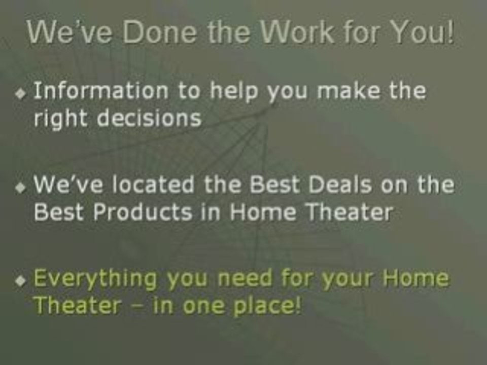 Home Theater System Components Information and Sales