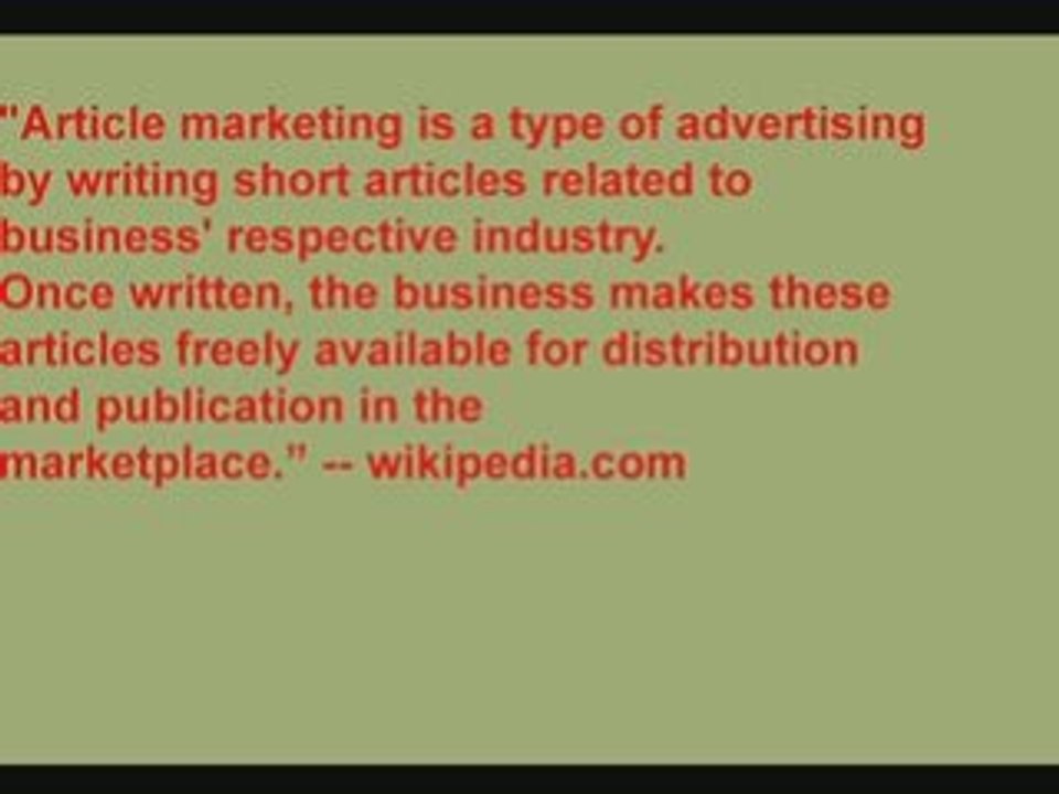 article Marketing -- 500+ online marketing tools and methods