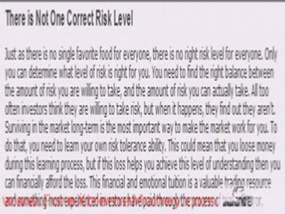 Video: Correct Risk