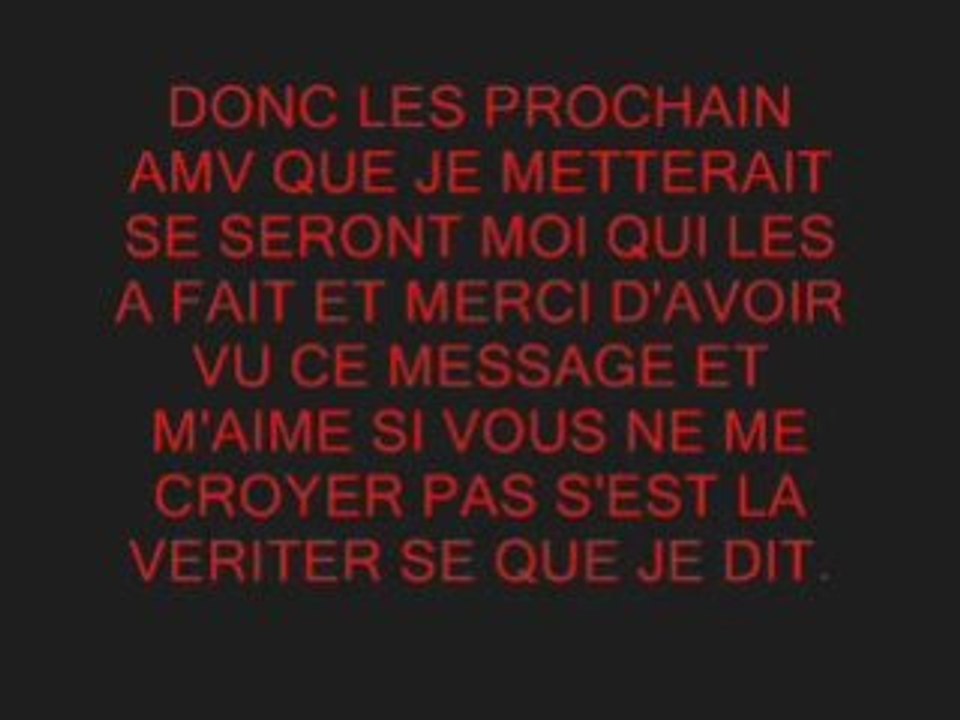 MESSAGE POUR DAILYMOTION