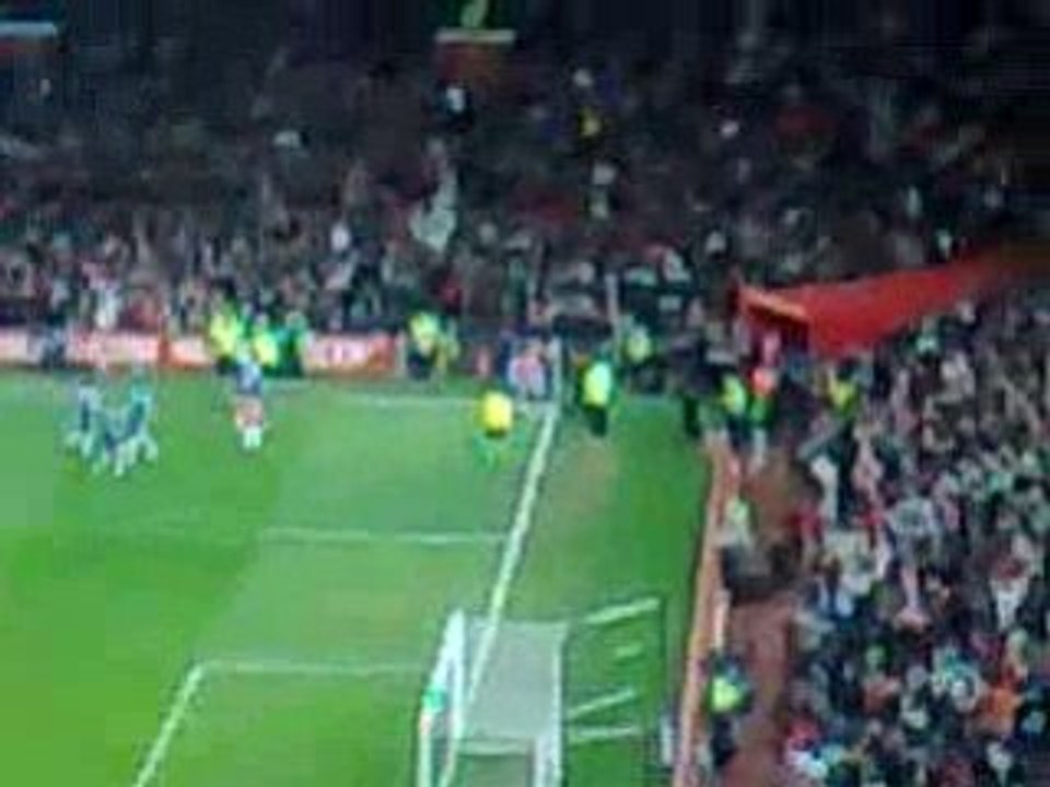 Celebrating Vidic's goal
