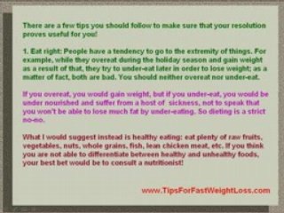 How To Loose Weight Fast - Tips To Keep Your Resolution