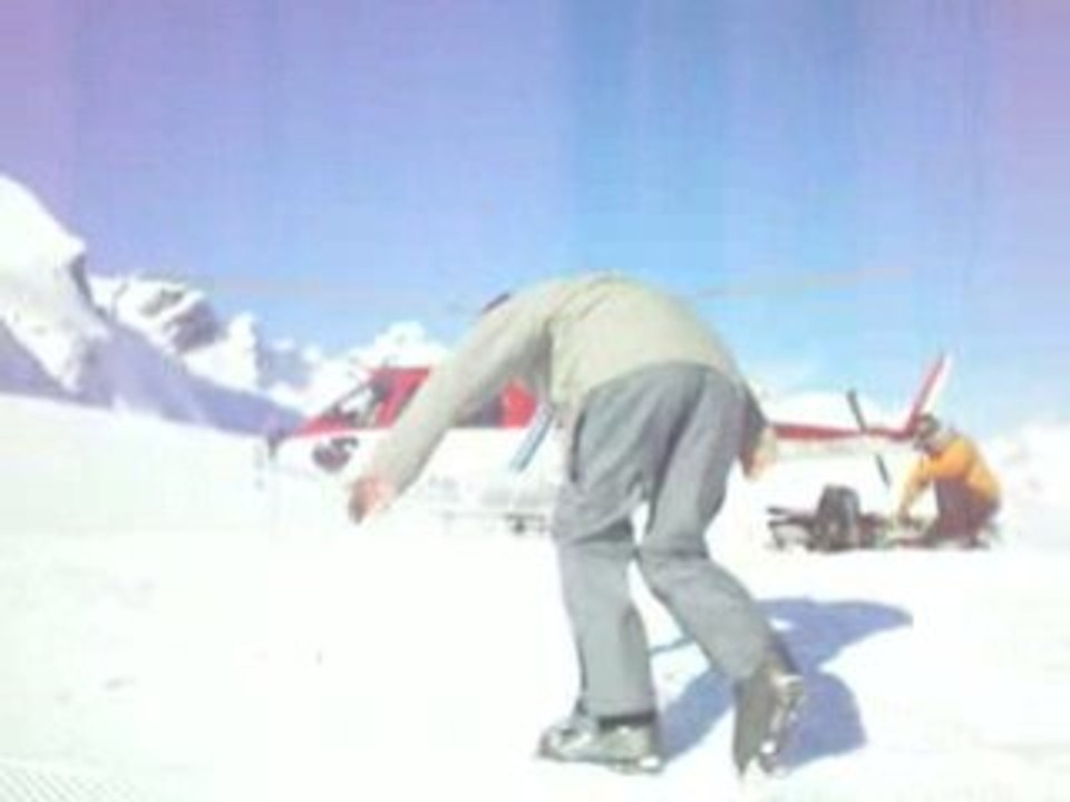 Décollage de l'hélico avec l'équipe 1