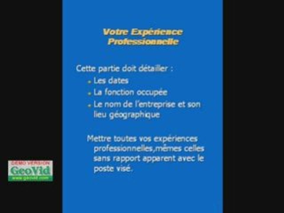 LE CV GAGNANT VIDEO