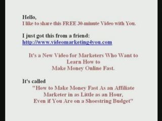 How to make money fest as an affiliate using video.