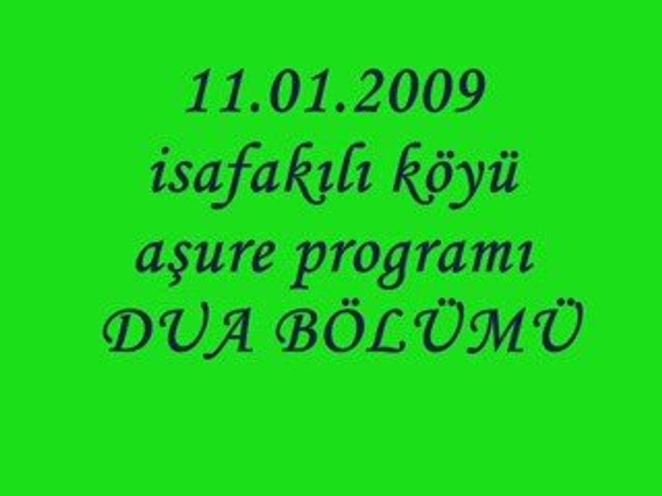 Isafakılı aşure duası