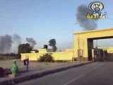لحظة قصف معبر رفح المصرى وهروب رجال الشرطة المصريين