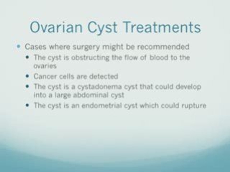 Ovarian Cyst Treatment and natural cures for ovarian cysts